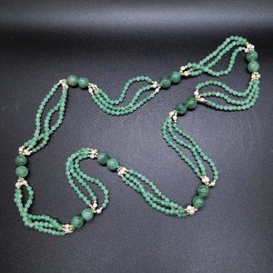 Tourmaline beads and cultured sead pearl necklace